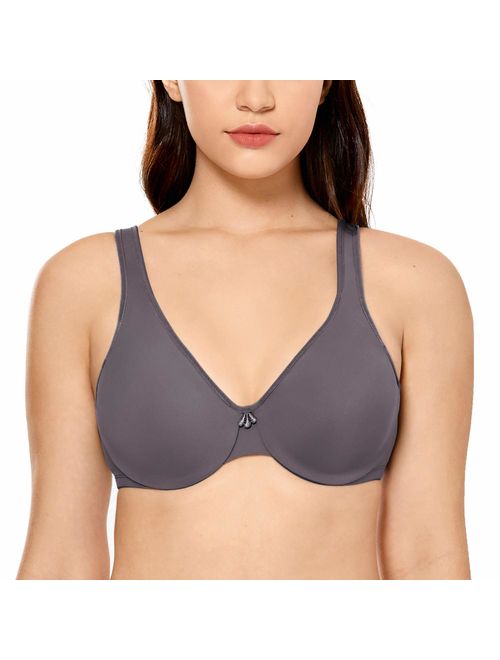 DELIMIRA Women's Smooth Full Figure Large Busts Underwire Seamless Minimizer Bras