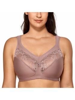 Women's Unlined Full Figure Support Plus Size Wirefree Minimizer Bra