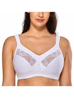 Women's Unlined Full Figure Support Plus Size Wirefree Minimizer Bra