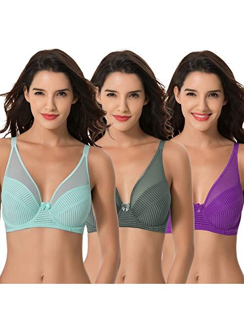 Curve Muse Women's Plus Size Minimizer Unlined Underwire Full Coverage Bra