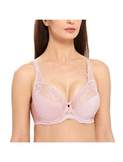 Women's Beauty Lace Non Padded Minimizer Full Figure Underwire Bra