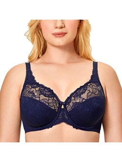 Women's Beauty Lace Non Padded Minimizer Full Figure Underwire Bra