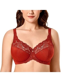 Women's Beauty Lace Non Padded Minimizer Full Figure Underwire Bra