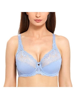 Women's Beauty Lace Non Padded Minimizer Full Figure Underwire Bra