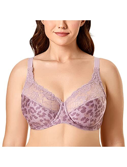 DELIMIRA Women's Beauty Lace Non Padded Minimizer Full Figure Underwire Bra