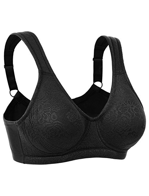 Wingslove Women's Comfort Minimizer Bra Wirefree Non Padded Seamless Full Coverage Bra Plus Size