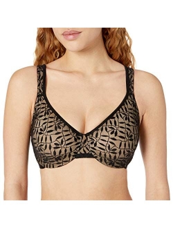 Olga Women's Sheer Leaves Minimizer Bra