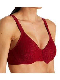 Olga Women's Sheer Leaves Minimizer Bra