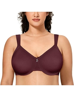 Women's Sheer Minimizer Bra Plus Size Support Underwired Everyday Bra