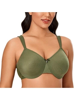 Women's Sheer Minimizer Bra Plus Size Support Underwired Everyday Bra