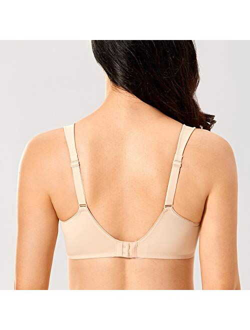 DELIMIRA Women's Sheer Minimizer Bra Plus Size Support Underwired Everyday Bra