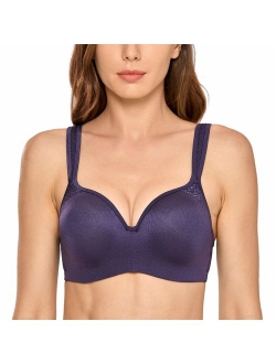 Women's Seamless Smooth Underwire Full Coverage Support Balconette Bra