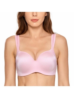 Women's Seamless Smooth Underwire Full Coverage Support Balconette Bra