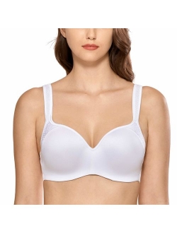 Women's Seamless Smooth Underwire Full Coverage Support Balconette Bra