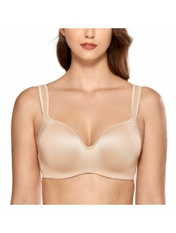 Women's Seamless Smooth Underwire Full Coverage Support Balconette Bra