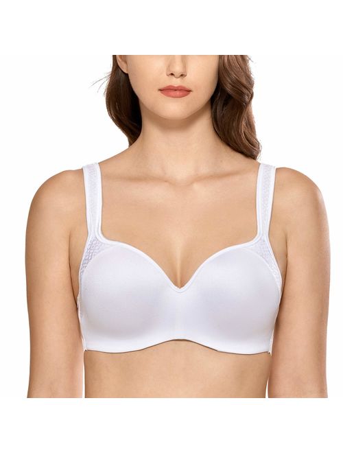 DELIMIRA Women's Seamless Smooth Underwire Full Coverage Support Balconette Bra