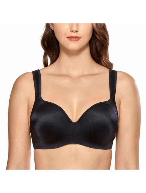 DELIMIRA Women's Seamless Smooth Underwire Full Coverage Support Balconette Bra