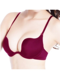 ZUKULIFE Women's Essentials Deep U Multi-Way Convertible Push Up Plunge Bra