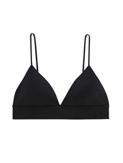 INIBUD Bralette for Women Triangle Cups Removable Padded Wire Free Pull On Closure