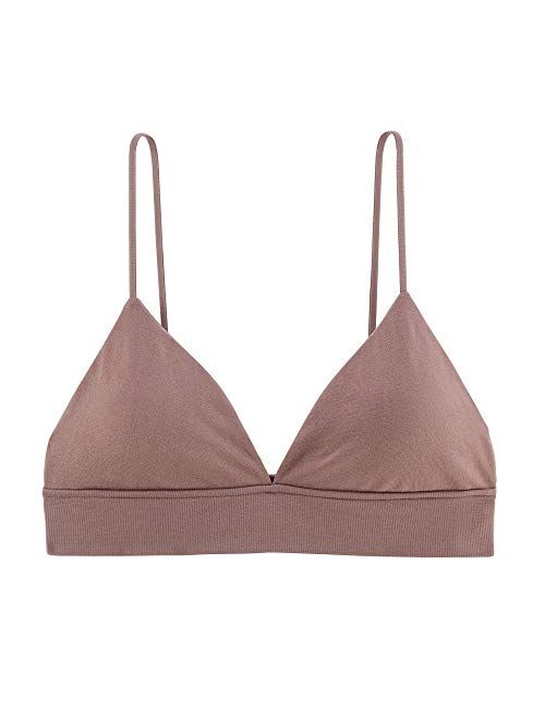 INIBUD Bralette for Women Triangle Cups Removable Padded Wire Free Pull On Closure