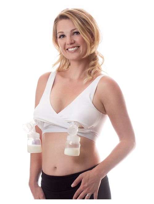 It's Back! Classic Pump&Nurse Nursing Bra with Built-in Hands-Free Pumping Bra and Adjustable Back Clasp