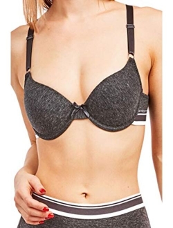 MaMia Women's Basic Lace/Plain Lace Bras (Pack of 6)