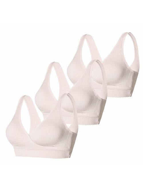 HOFISH Women's Seamless Wirefree Maternity Breastfeeding Bra Everyday Sleep Bra