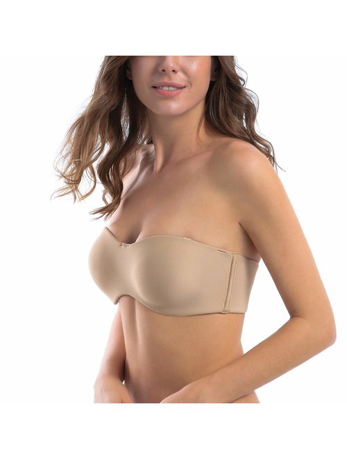 Buy MELENECA Women's Strapless Bra for Large Bust Back Smoothing