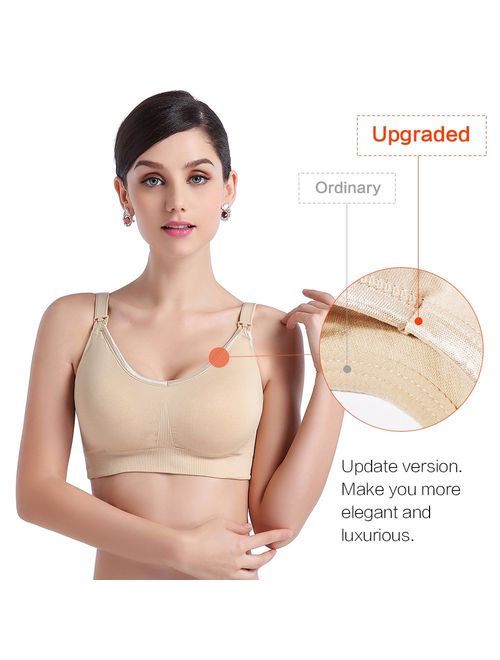 CLUCI 3 Pack Womens Nursing Bra Bralette for Maternity and Breastfeeding Seamless Wireless Breathable Sleeping Bra