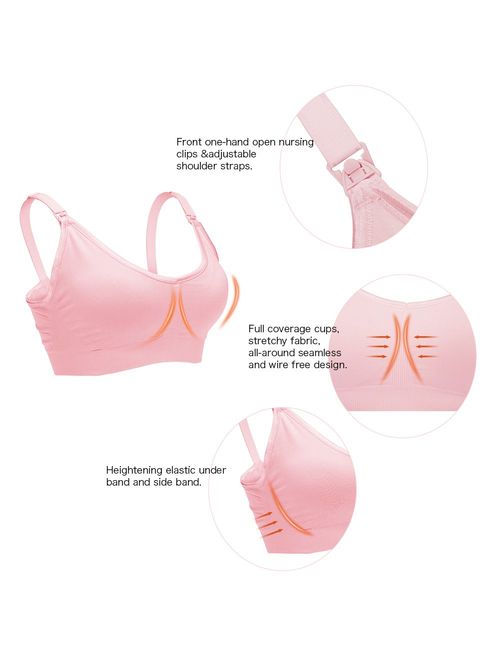 CLUCI 3 Pack Womens Nursing Bra Bralette for Maternity and Breastfeeding Seamless Wireless Breathable Sleeping Bra