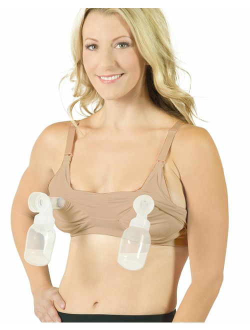 Seamless Pump&Nurse Hands-Free Pumping and Nursing Bra, Small to Plus Size