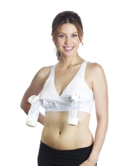 Racerback Pump&Nurse Bra, All in one Nursing & Hands Free Pumping Bra