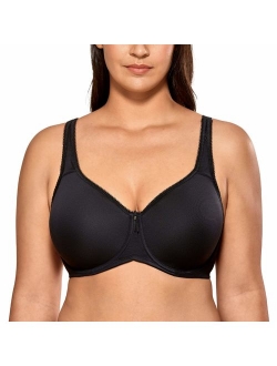 Women's Full Coverage Underwire Seamless Lightly Padded Basic T-Shirt Bra