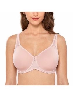 Women's Full Coverage Underwire Seamless Lightly Padded Basic T-Shirt Bra