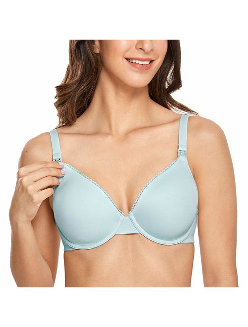 Gratlin Women's Full Coverage Lightly Padded Underwire Maternity Nursing Bra for Breastfeeding