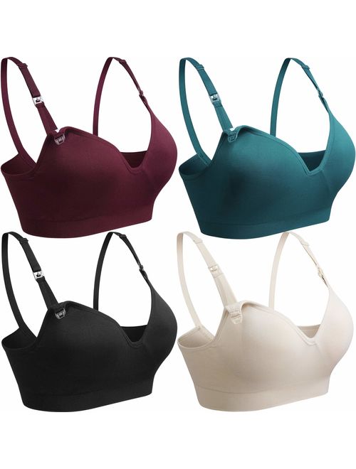 COOSHCO 3PACK Women's Seamless Nursing Maternity Bra Push Up Comfort Sleeping Breastfeeding Bra