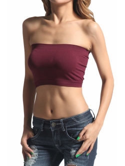 Basic Layering Seamless Bra Crop Tube Top Bandeau Strapless Bralette