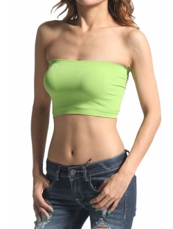 Basic Layering Seamless Bra Crop Tube Top Bandeau Strapless Bralette