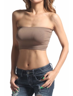 Basic Layering Seamless Bra Crop Tube Top Bandeau Strapless Bralette