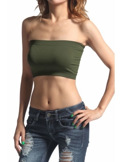 Basic Layering Seamless Bra Crop Tube Top Bandeau Strapless Bralette