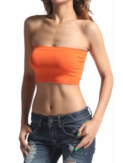 Basic Layering Seamless Bra Crop Tube Top Bandeau Strapless Bralette