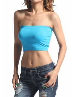 Basic Layering Seamless Bra Crop Tube Top Bandeau Strapless Bralette