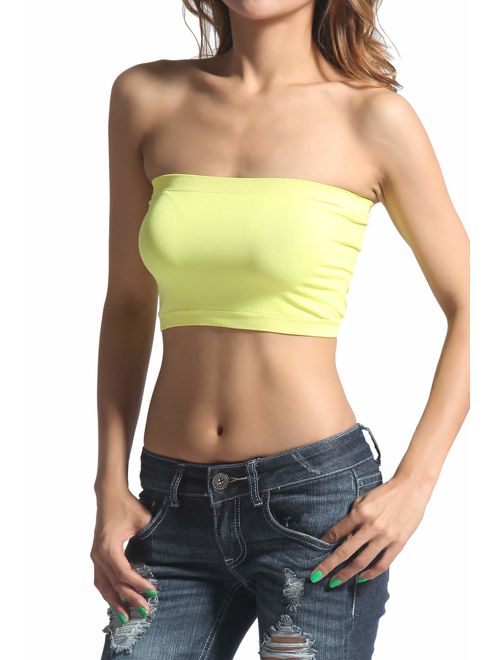 TheMogan Basic Layering Seamless Bra Crop Tube Top Bandeau Strapless Bralette