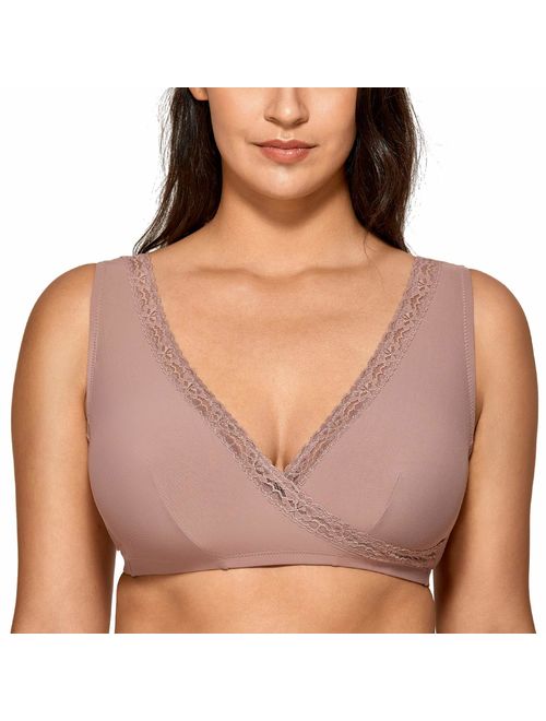 DELIMIRA Women's Gentle Comfortable Bras Sleep Plus Size Maternity Nursing Bra