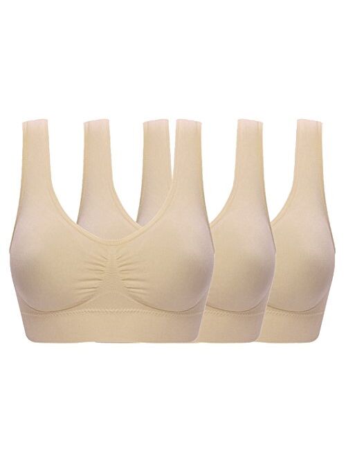 Ouno 5 Pack Womens Seamless Wirefree Sleep Bra