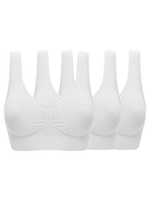 Ouno 5 Pack Womens Seamless Wirefree Sleep Bra