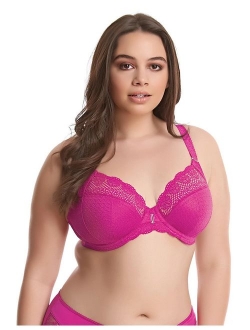 Elomi Women's Plus-Size Carmen Underwire Plunge Bra with Stretch Lace