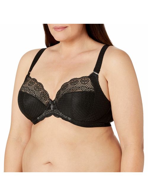 Elomi Women's Plus-Size Carmen Underwire Plunge Bra with Stretch Lace