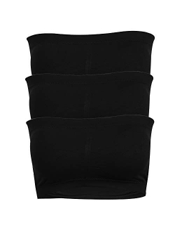 Time and River Women's Padded Bandeau Bra, Strapless Basic Layer Tube Top 1-4Pack