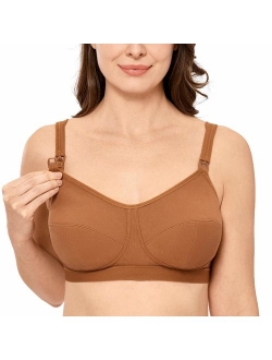 Gratlin Women's Plus Size Wirefree Cotton Maternity Nursing Bra Softcup Supportive